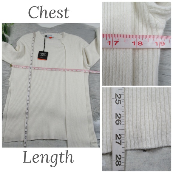 TENNE Cashmere & Merino Wool Crewneck Sweater Side Bow Sash Women’s Size Small - Picture 13 of 14